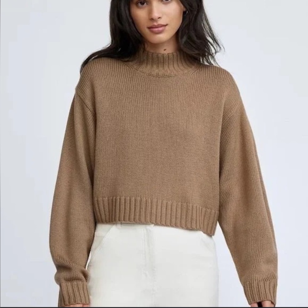 Aritzia Wilfred Harper Camel Knit Sweater, Size XXS, Brand New